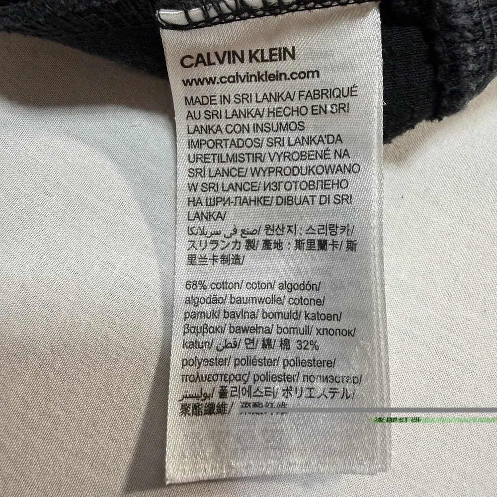Calvin Klein Men's Size Large Full Zip Sweater‎ Jacket Pockets Logo Faded Black